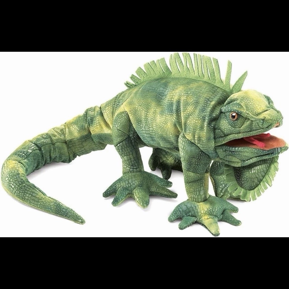 Folkmanis Puppets Green Iguana Hand Puppet Stuffed Animal